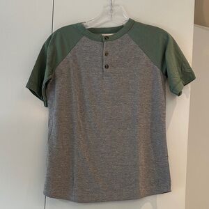 Peek Green and Gray Kids Henley Tee